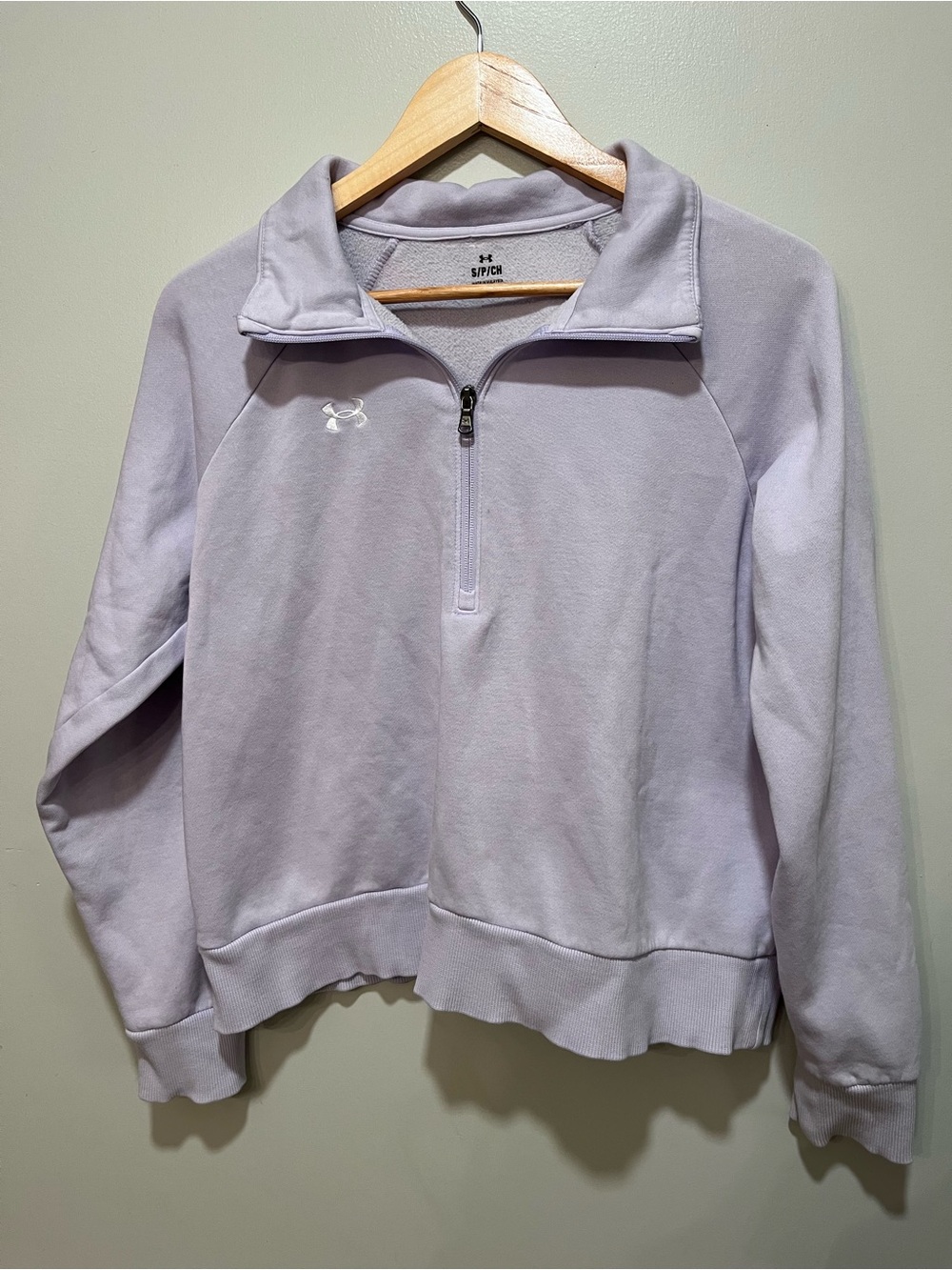 Under Armour Lavender Half-Zip Pullover Sweatshirt - Girls